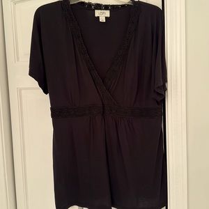 Black detailed blouse